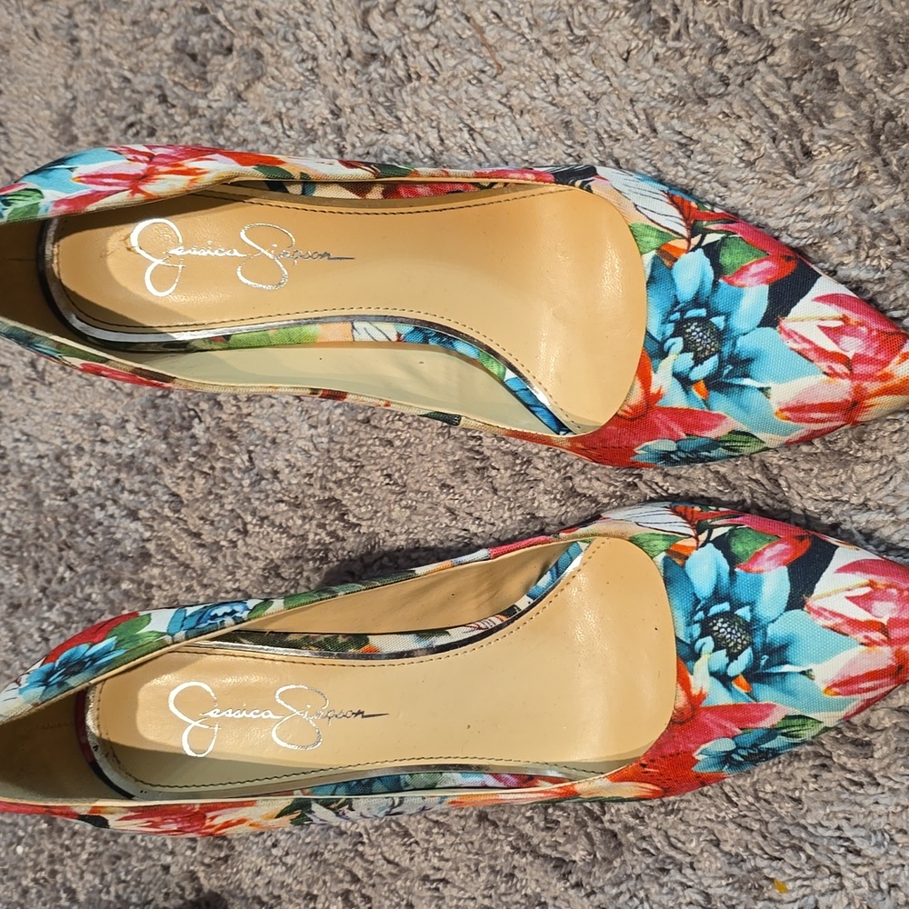 Jessica Simpson Multicolor Floral Heels